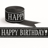 "Happy Birthday" Chalkboard-Style Crepe Paper Streamer, 81 ft